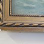 13 3/8x25 3/16in Lithography Vintage Boat & Fisherman Navy with Frame - Wood R93