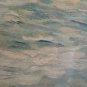 13 3/8x25 3/16in Lithography Vintage Boat & Fisherman Navy with Frame - Wood R93