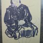 Antique Sketch Drawing On Basket Studio For Portrait Feminine Granny Painter P28