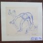 Pair Of drawings Sketch Signed Dated '68 Figures The Work P31