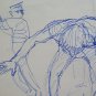 Pair Of drawings Sketch Signed Dated '68 Figures The Work P31