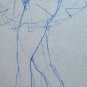 Old Drawing Sketch On Basket Figure Of Ballerina Dance Classic P28.7