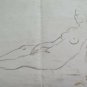 Old Drawing Sketch Studio Nude Body Feminine Period Pencil On Basket P28.9
