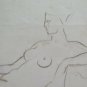 Old Drawing Sketch Studio Nude Body Feminine Period Pencil On Basket P28.9