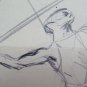 Two Old Sketching drawings Shapes Of Athletes Maratona Throwing Javelin P28.7