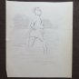 Two Old Sketching drawings Shapes Of Athletes Maratona Throwing Javelin P28.7