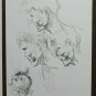 Two Old Sketchbook Pencil On Basket Portraits Man Woman Vintage Yrs 60 70 P28.8