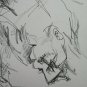 Two Old Sketchbook Pencil On Basket Portraits Man Woman Vintage Yrs 60 70 P28.8