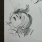 Two Old Sketchbook Pencil On Basket Portraits Man Woman Vintage Yrs 60 70 P28.8