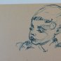 Drawing Antique Sketch Signed Reinoltz 1935 Studio Portrait Children BM53.2