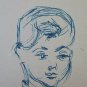 Drawing Antique Sketch Signed Reinoltz 1935 Studio Portrait Children BM53.2
