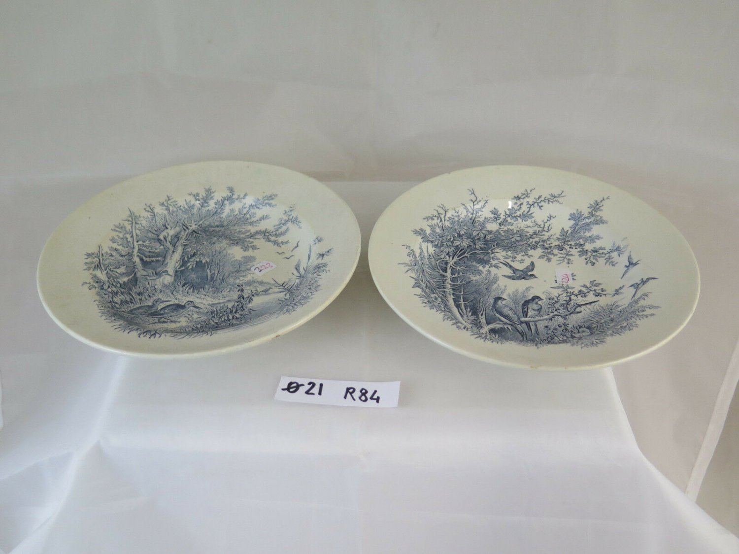 Sylva U&c Sarreguemines Pair Of Dishes IN Ceramic Faience France R84
