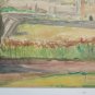 Painting Antique Signed landscape View Country France Waterlily On Basket BM53.2