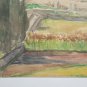 Painting Antique Signed landscape View Country France Waterlily On Basket BM53.2