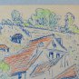 Old Drawing Vintage landscape Mende Saint Geniez France Years' 60 BM53.2