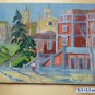 Old Painting oil Spanish Signed View Of Museum Of Prado Madrid MD1