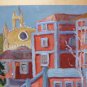 Old Painting oil Spanish Signed View Of Museum Of Prado Madrid MD1