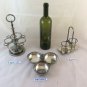 Two Oil Cruets And A Cup Metal silver plated Old Vintage Cruet X15