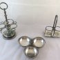 Two Oil Cruets And A Cup Metal silver plated Old Vintage Cruet X15