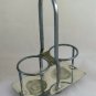 Two Oil Cruets And A Cup Metal silver plated Old Vintage Cruet X15