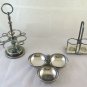 Two Oil Cruets And A Cup Metal silver plated Old Vintage Cruet X15