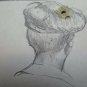 Antique Drawing Pencil On Basket Studio For Head Male With Hat 1950 P28