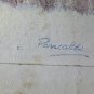 33 1/8x26 13/16in Painting landscape Winter Snow Board Signed Vintage P20