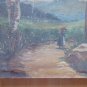 Painting Antique Spanish Signed Marcial landscape Countryside oil On Linen MD7