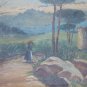 Painting Antique Spanish Signed Marcial landscape Countryside oil On Linen MD7