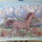 Painting Horse That Running Painting Technical Mixed On Cardboard Original P33.6