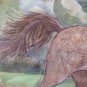 Painting Horse That Running Painting Technical Mixed On Cardboard Original P33.6
