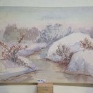 Painting Vintage Signed Pancaldi landscape Winter With Snow Tree Stairs P26