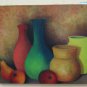 Old Painting To oil On Linen Signed Nature Still Inside With Oggettii BM45
