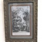 Engraving Antique Annunciation with Frame Of Wood Art Nouveau BM39