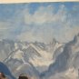 Old Painting oil landscape Monte White Valley D'Aosta Signed BM45