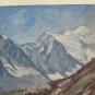 Old Painting oil landscape Monte White Valley D'Aosta Signed BM45