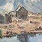 Old Painting oil landscape Monte White Valley D'Aosta Signed BM45