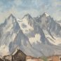 Old Painting oil landscape Monte White Valley D'Aosta Signed BM45