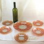 6 Dishes Glass Art Nouveau Style Liberty Floral Blossom BM28