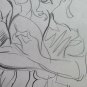 Drawing Vintage Pencil On Card 1960's War Vietnam Boy Soldier P28.7