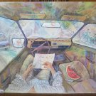 Painting Vintage Inside Automobile as Seen from The Perspective Of Drivers P20