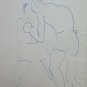 Old Drawing A Theme Sports Boxers Boxing Years '40 '50 Painting P28.7