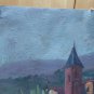 Old Painting Spanish Signed Santo landscape View Village Period '900 MD4