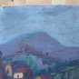 Old Painting Spanish Signed Santo landscape View Village Period '900 MD4