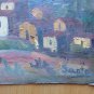 Old Painting Spanish Signed Santo landscape View Village Period '900 MD4