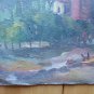 Old Painting Spanish Signed Santo landscape View Village Period '900 MD4