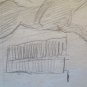 Drawing Antique Sketch Pencil On Basket Theme Equestrian Horse Racing P28.5