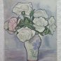 Antique Painting Floral Signed & Dated 1950 Watercolour On Paper A Blossom