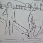 Old Preparatory Sketch landscape Painter G.Pancaldi 1922-2014 P28.7