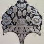 Antique Incision A Engraving On Iron Painted With Designs Floral Frieze CH13 43
